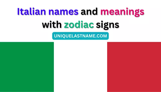 Italian names and meanings with zodiac signs