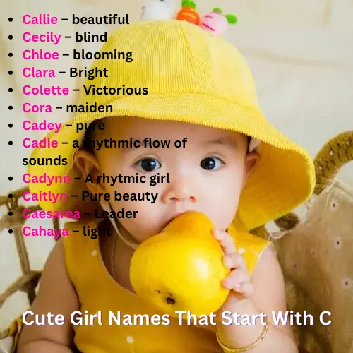 Cute Girl Names That Start With C – Unique Last Name