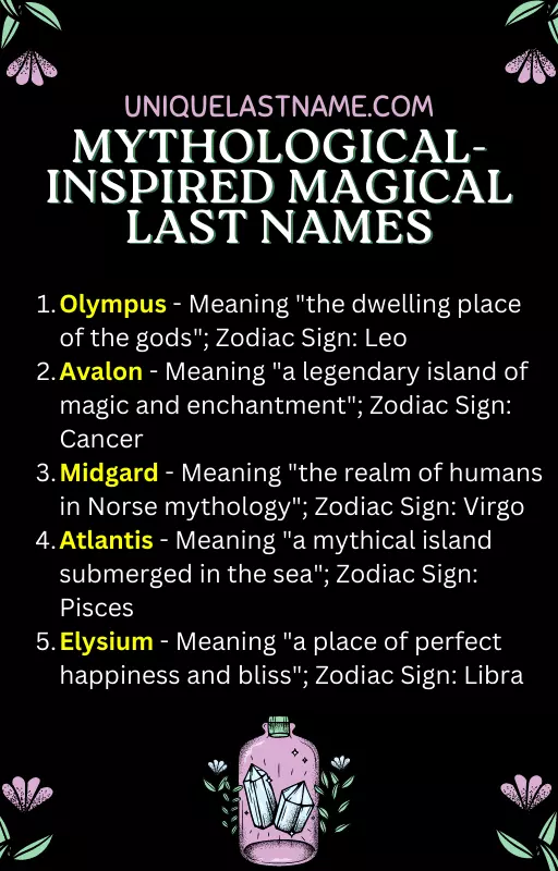 Mythological-inspired Magical Last Names